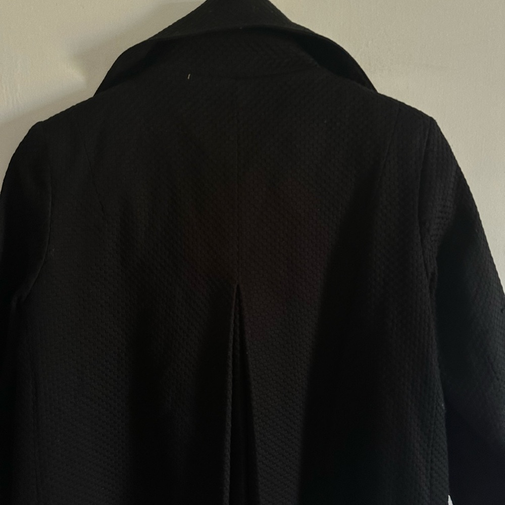 TAHARI Black Cotton Blend Textured 3/4 Sleeve Coat size XS - Picture 7 of 13